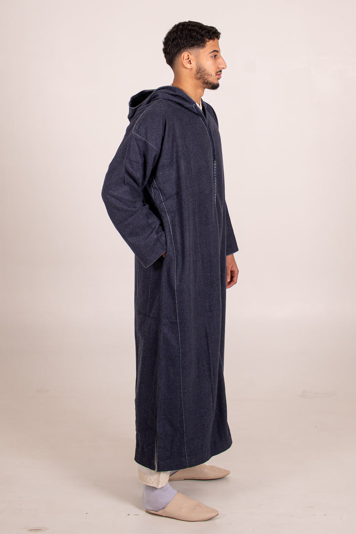 Djellaba bleu marine