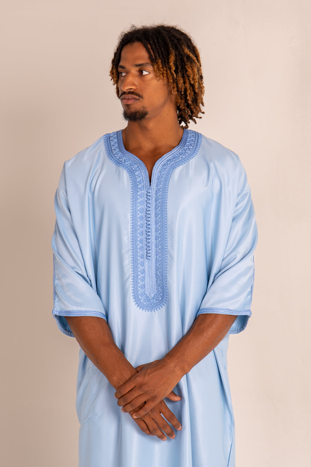 Gandoura homme bleu ciel