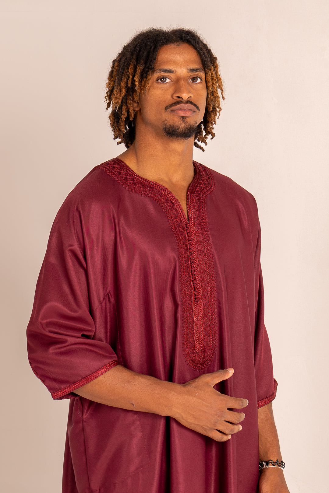 Gandoura homme bordeaux