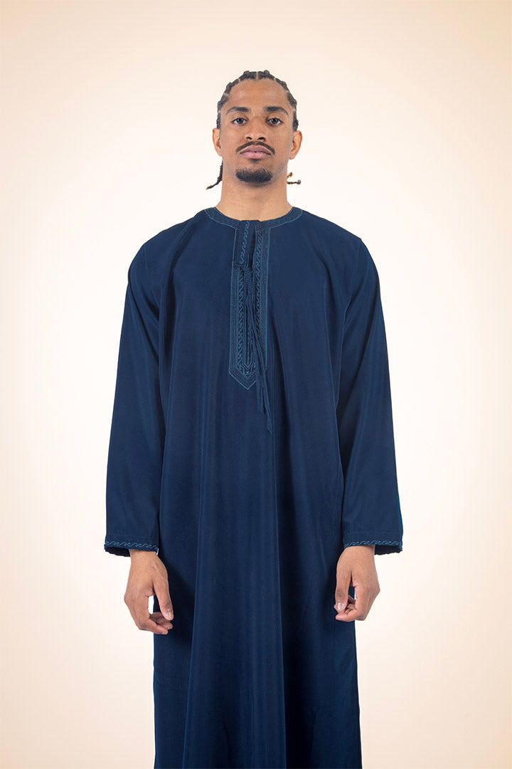 Qamis émirati homme bleu marine