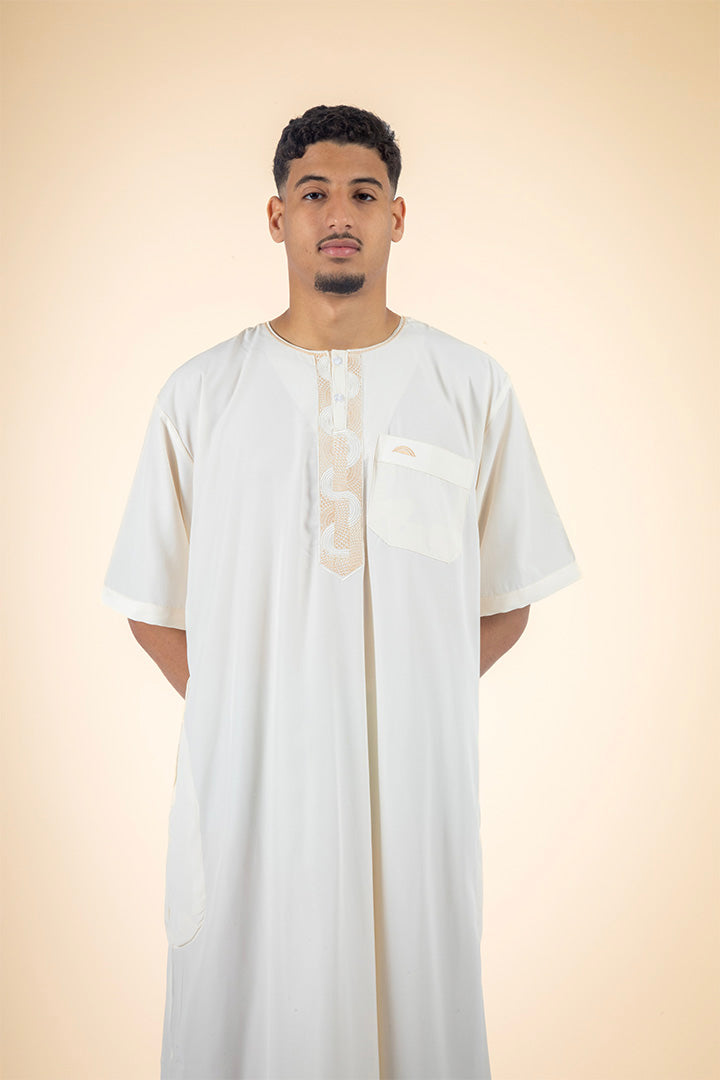 Qamis manche courte beige
