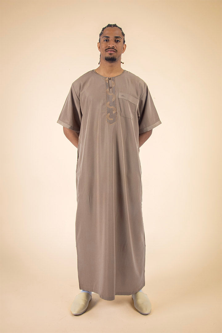 Qamis manche courte camel