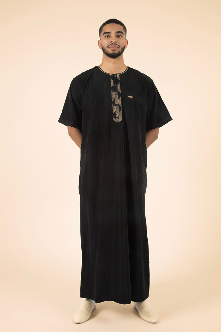 Qamis manche courte noir