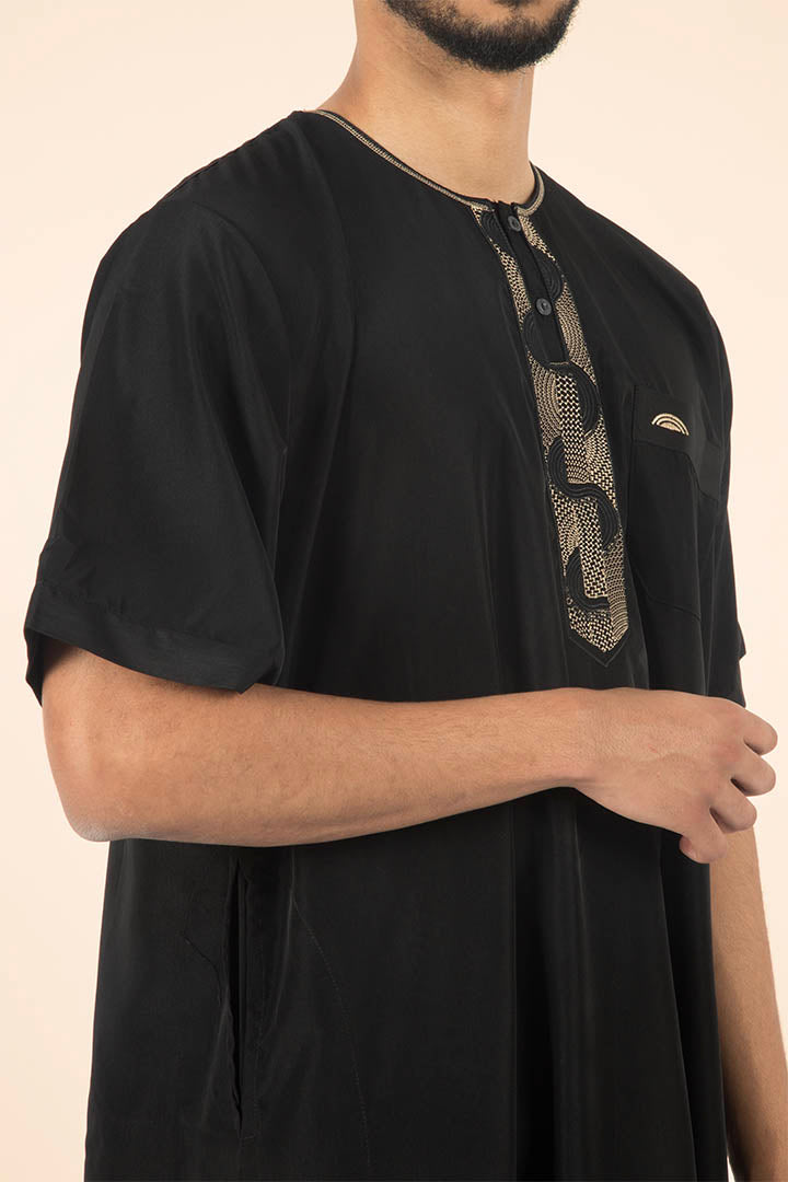 Qamis manche courte noir