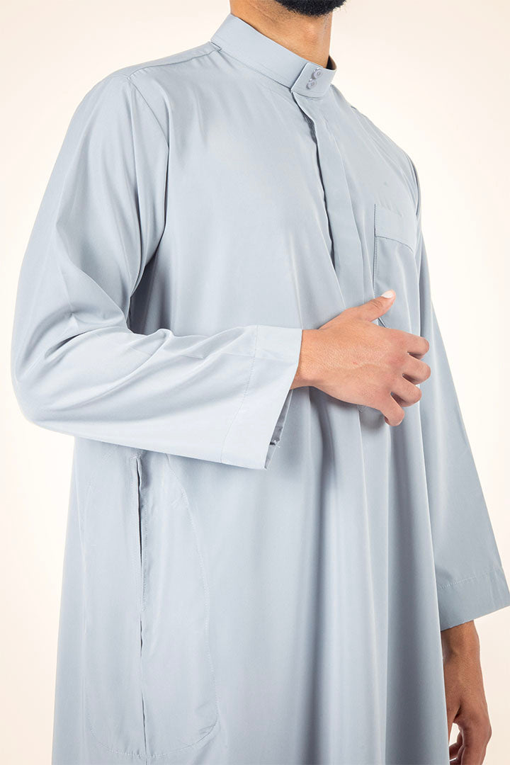 Qamis saoudien gris luxe